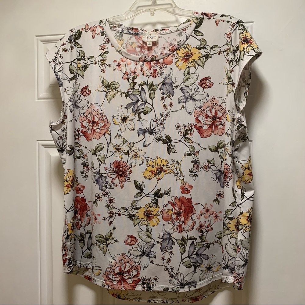 Red and Yellow Floral Blouse